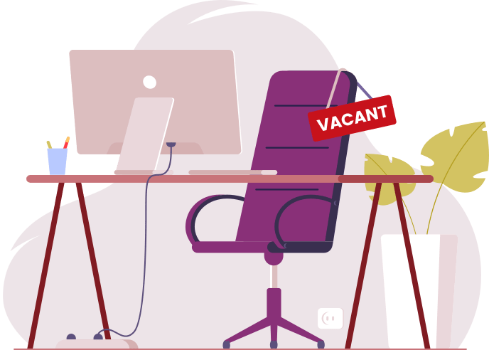 Vacant chair in office
